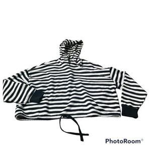 Hot topic striped cropped sweatshirt